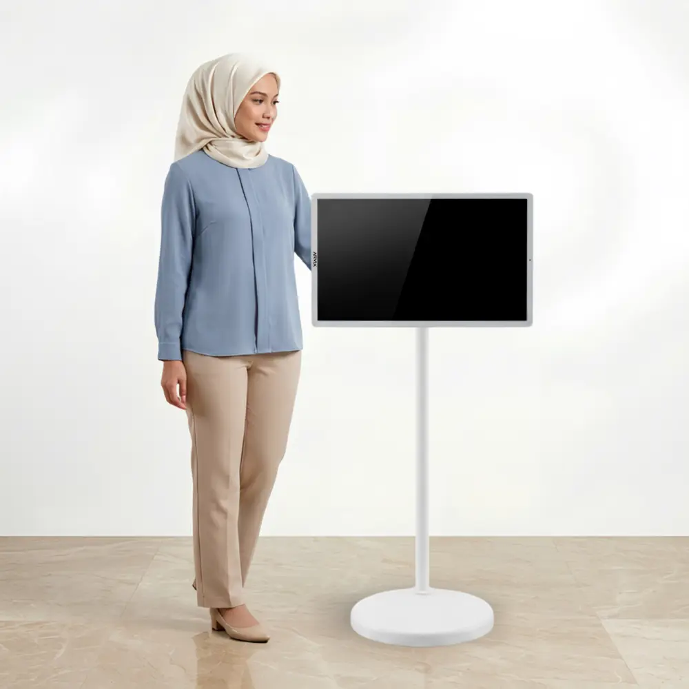 Arvia FlipTouch 24 showcased with a presenter in Malaysia