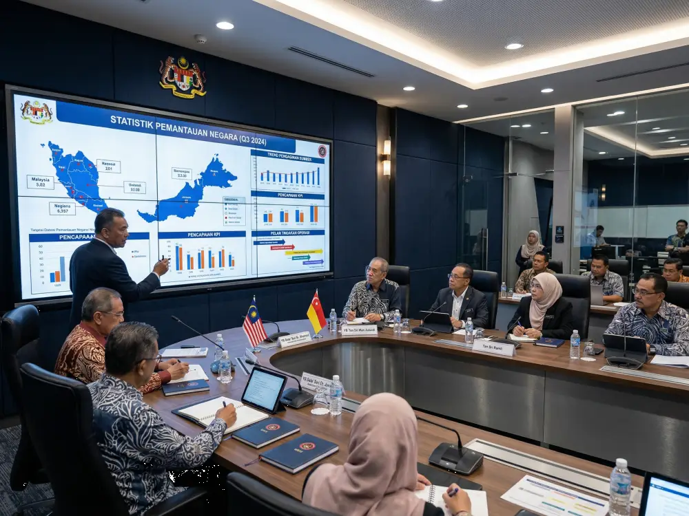 AI Smartboard Malaysia used in government briefing room — Arvia Solutions interactive display