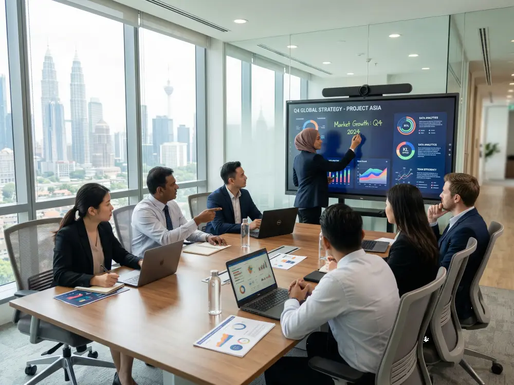 AI Smartboard Malaysia installed in corporate meeting room — Arvia Solutions ARV600