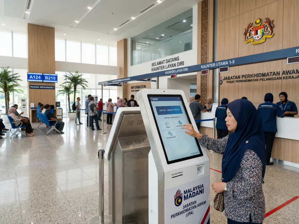 Interactive kiosk for government Malaysia in public service centre lobby — Arvia Solutions