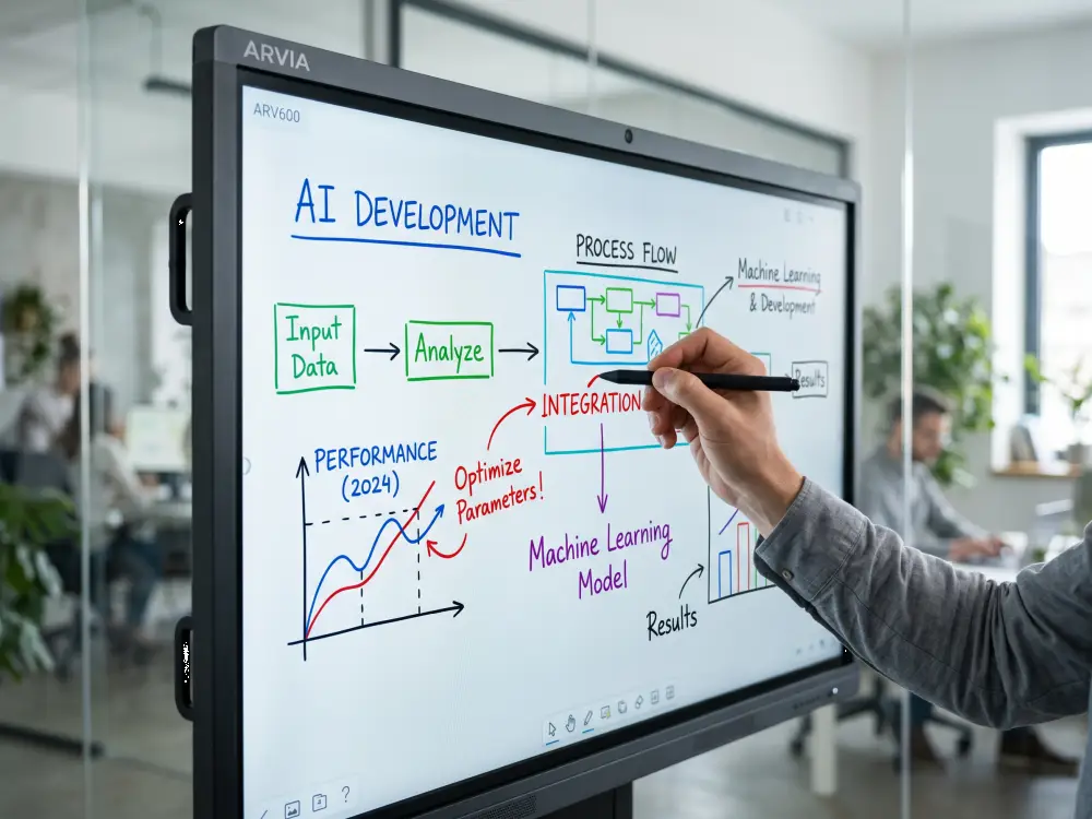 Arvia ARV600 AI Smartboard 20-point touch whiteboard annotation Malaysia — Arvia Solutions