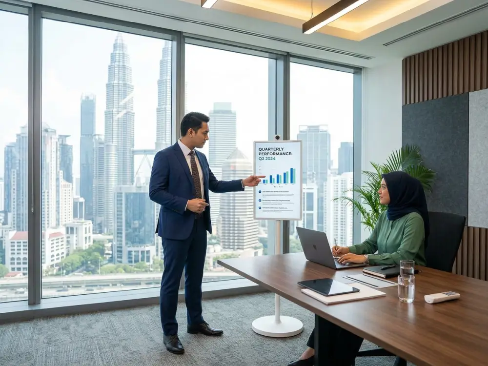 Arvia FlipTouch Malaysia corporate meeting portable display — Arvia Solutions