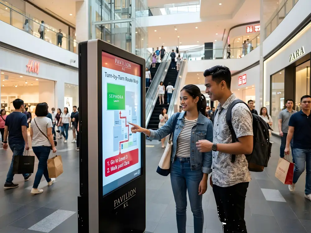 Interactive kiosk for shopping mall Malaysia wayfinding directory — Arvia Solutions