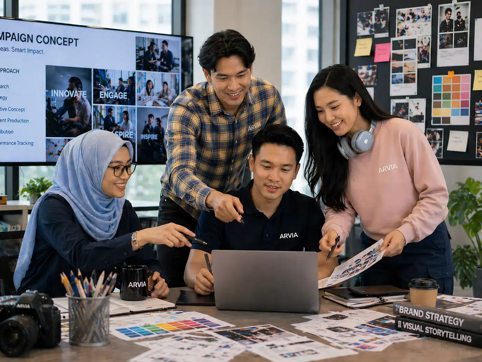 Creative Media and Marketing team at Arvia Solutions producing visual content and digital campaigns