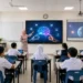 AI smartboard transforming Malaysian classroom with engaged students learning interactively in 2026