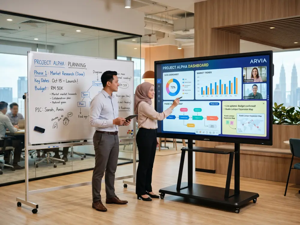 AI Smartboard vs whiteboard Malaysia comparison — Arvia Solutions