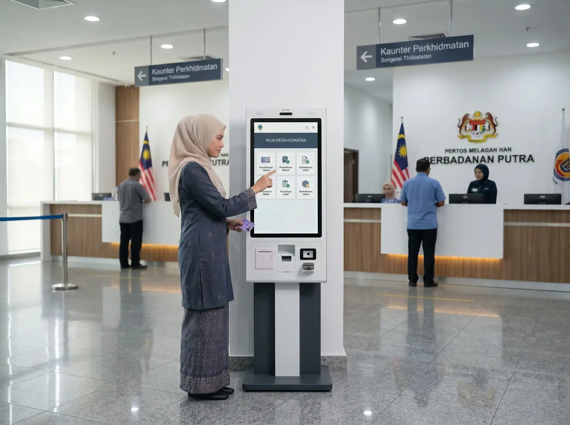 Arvia self-service kiosk deployed at Malaysian government counter for citizen services