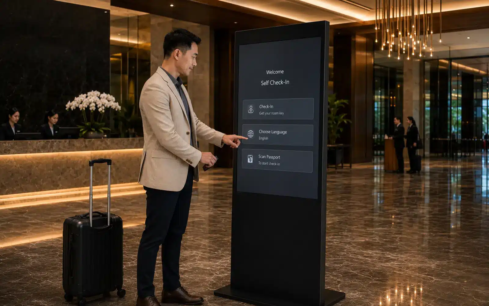 Arvia self check-in kiosk at Malaysian hotel reception