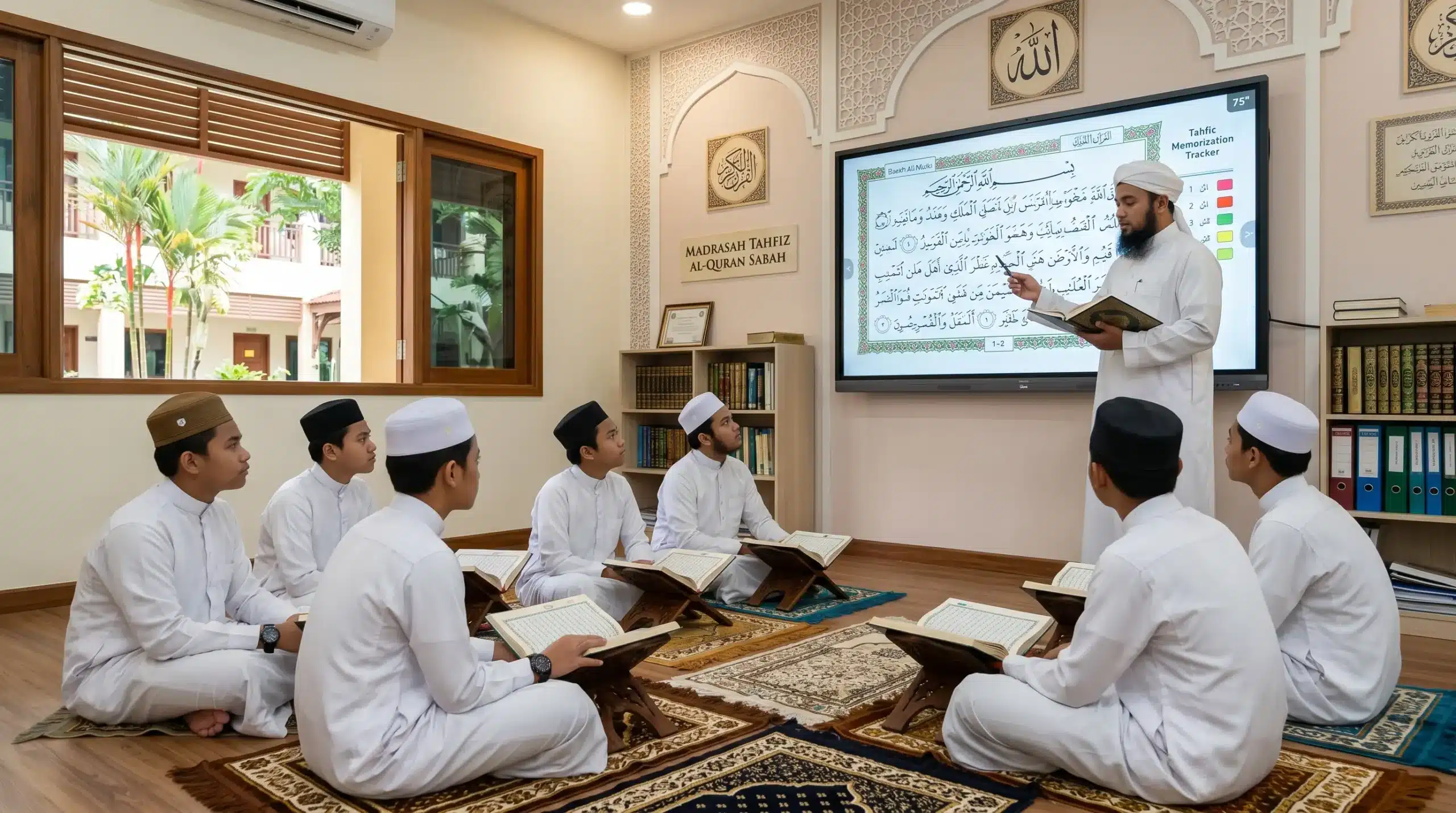 Arvia smartboard enhancing Quran memorization in Malaysian tahfiz centers with digital Mushaf integration