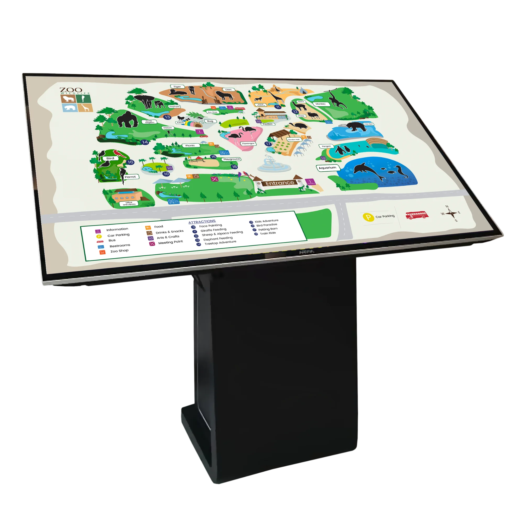 Arvia horizontal kiosk for counter-top customer interactions