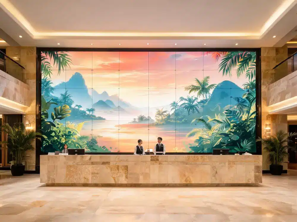 LED screen indoor Malaysia sharp visual impact corporate lobby — Arvia Solutions 