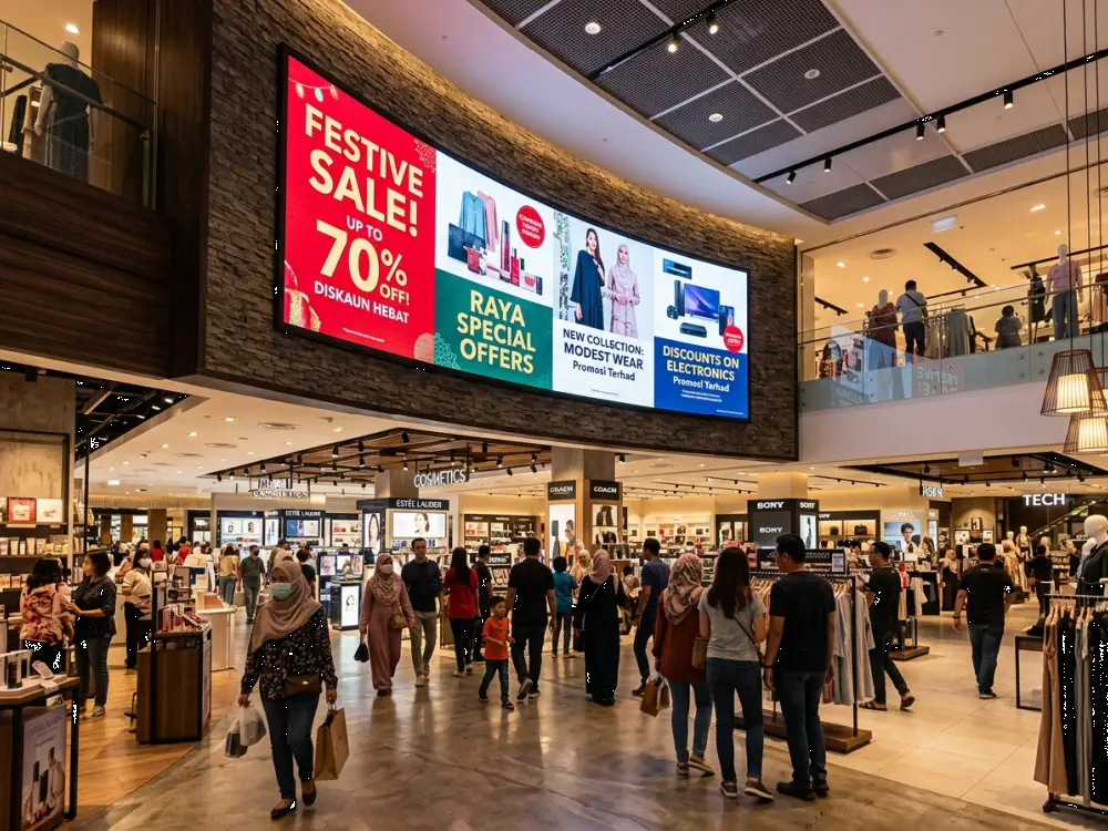 LED screen indoor Malaysia retail digital signage sharp visual — Arvia Solutions 