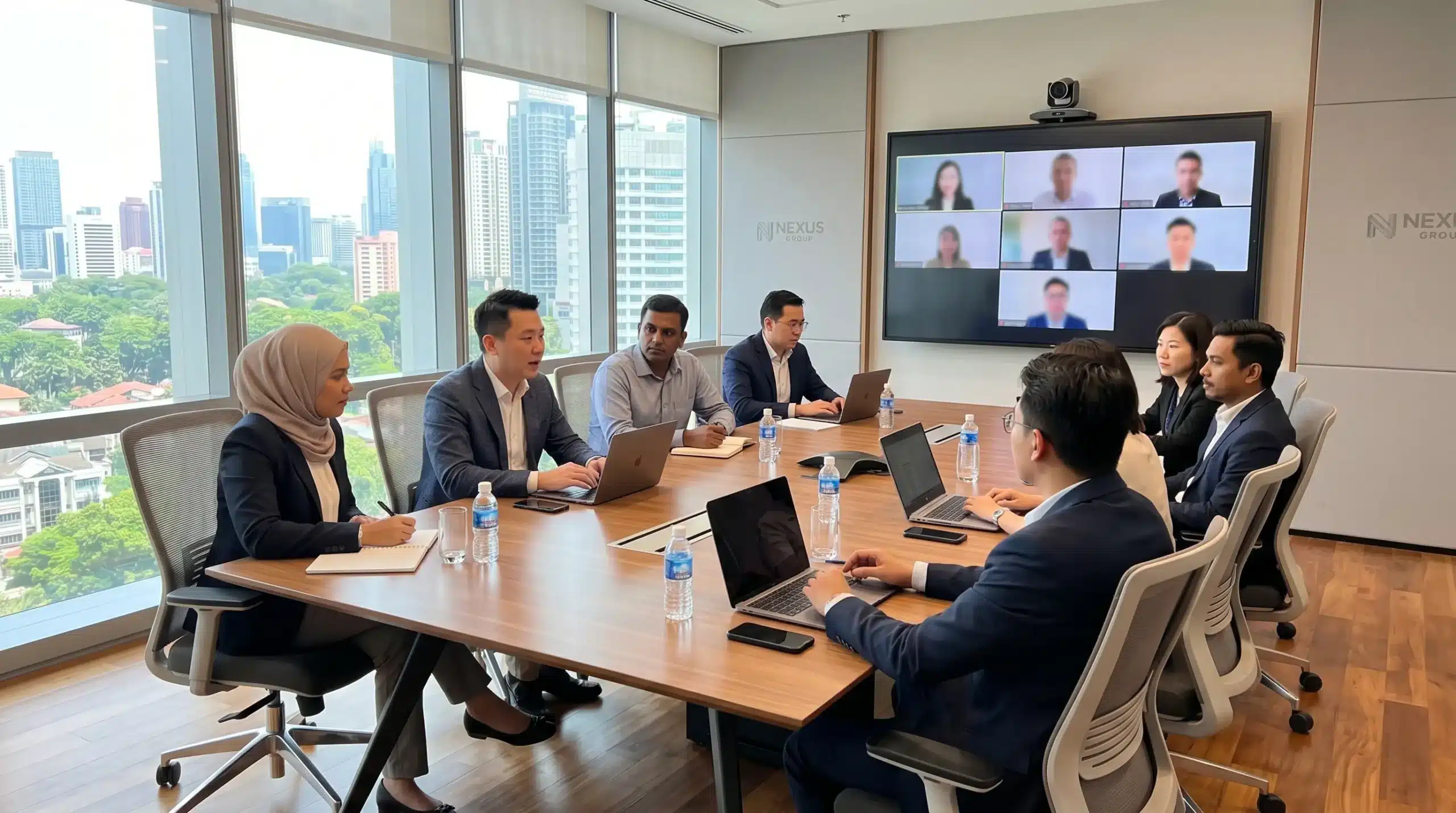 ARVIA corporate AV solutions in a modern Malaysian boardroom