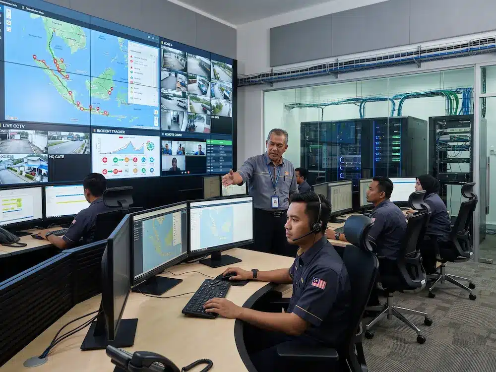 KVM over IP command center integrated with a large video wall in Malaysia