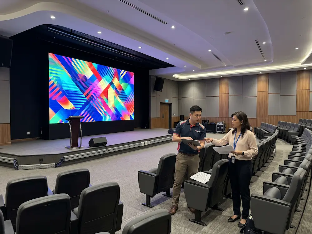 LED screen display planning for a modern Malaysian corporate space