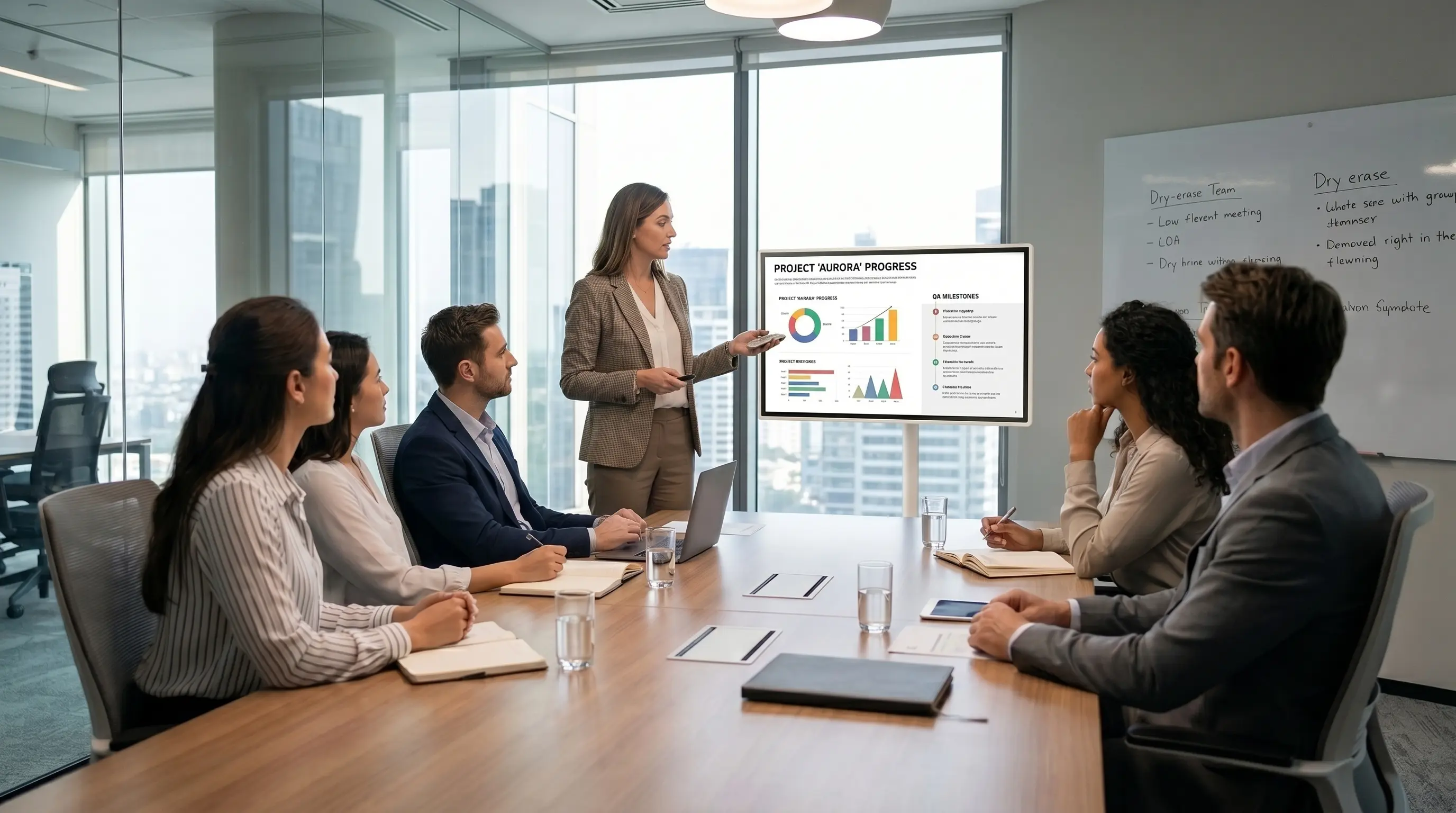 Arvia interactive touch display in a modern Malaysian corporate meeting room