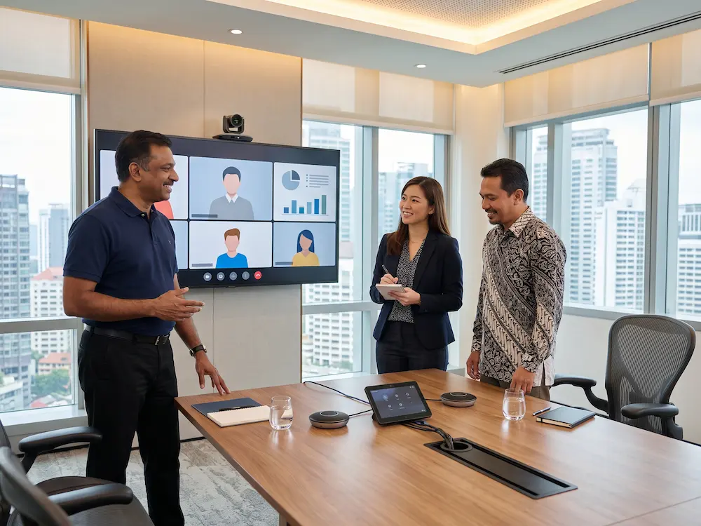 Professional PTZ camera installation for Malaysian meeting rooms