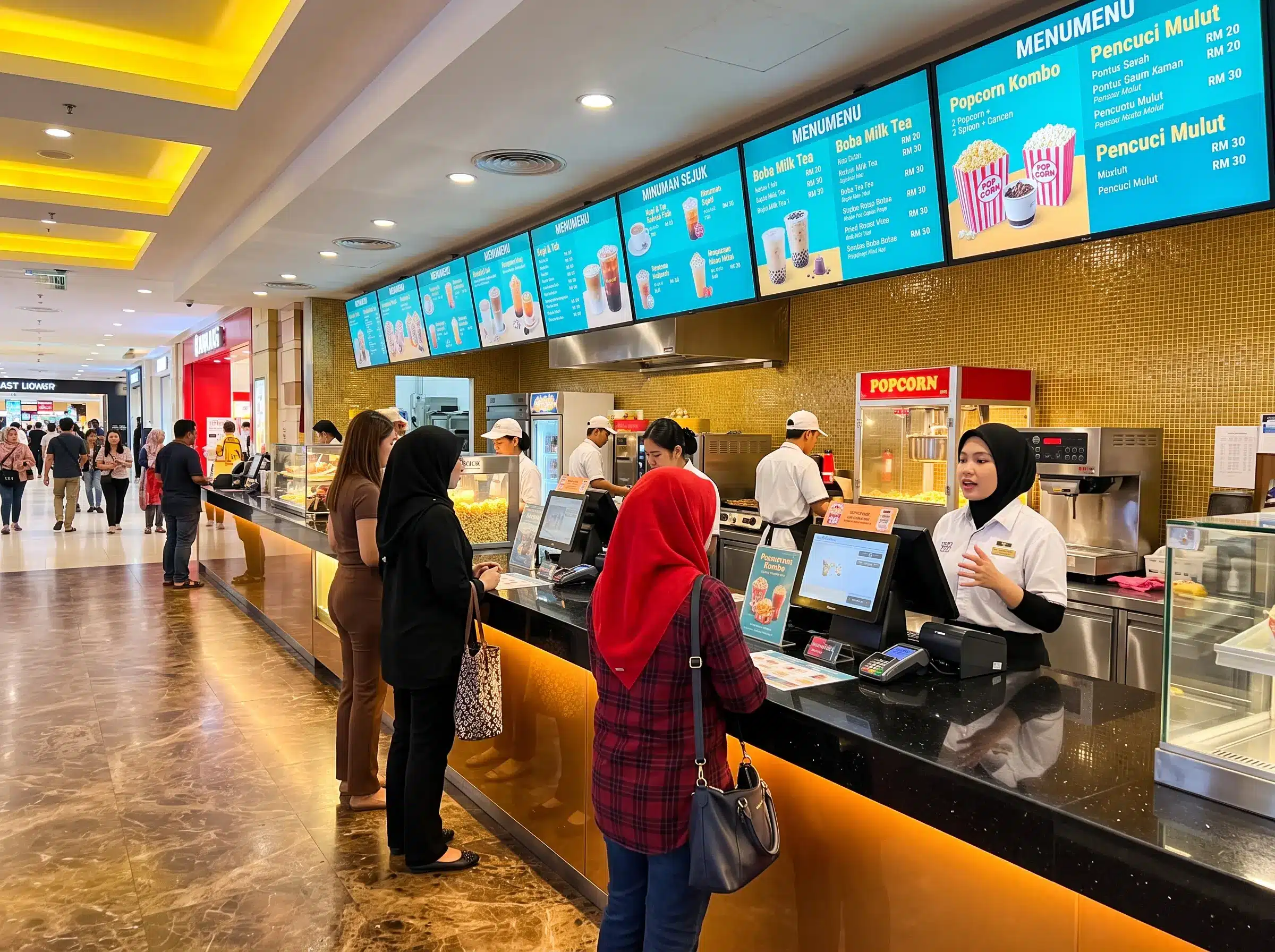 Arvia self-service ordering kiosk and digital technology for quick-service restaurants in Malaysia
