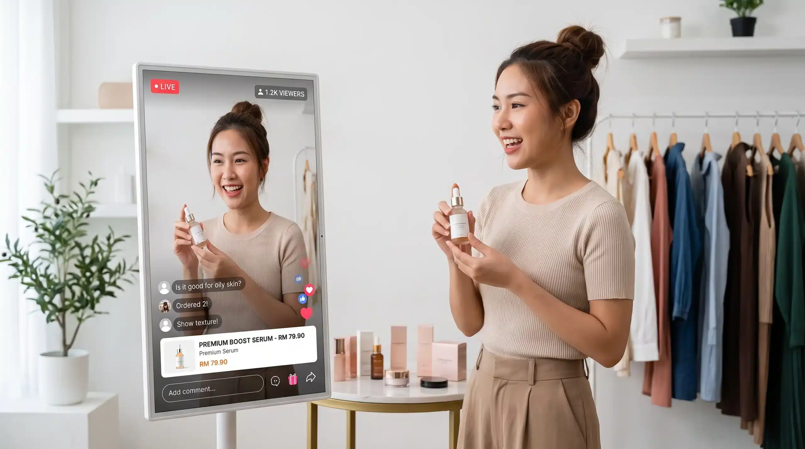 Arvia FlipTouch 32 used for live streaming and online content creation