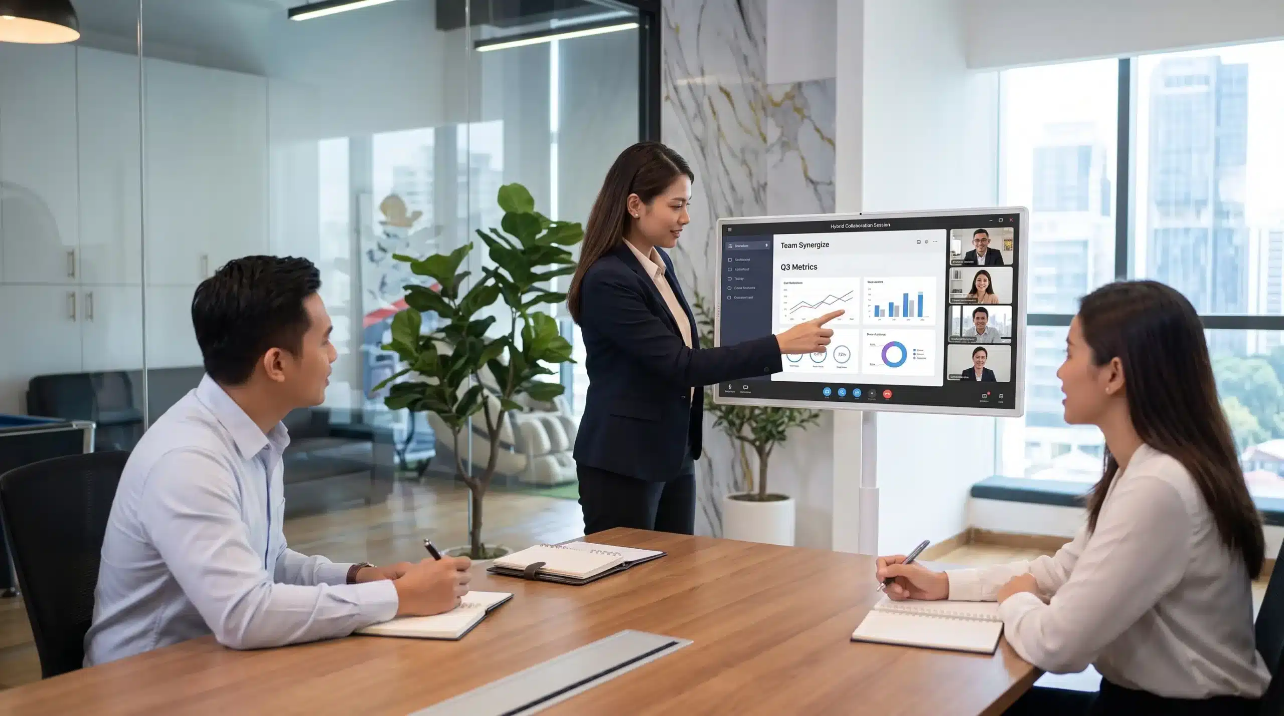 Arvia FlipTouch 32 used for meetings and team collaboration