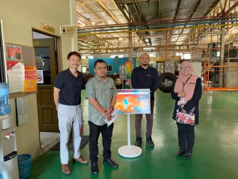 Interactive FlipTouch display set up at Lembaga Getah Malaysia Sungai Buloh branch