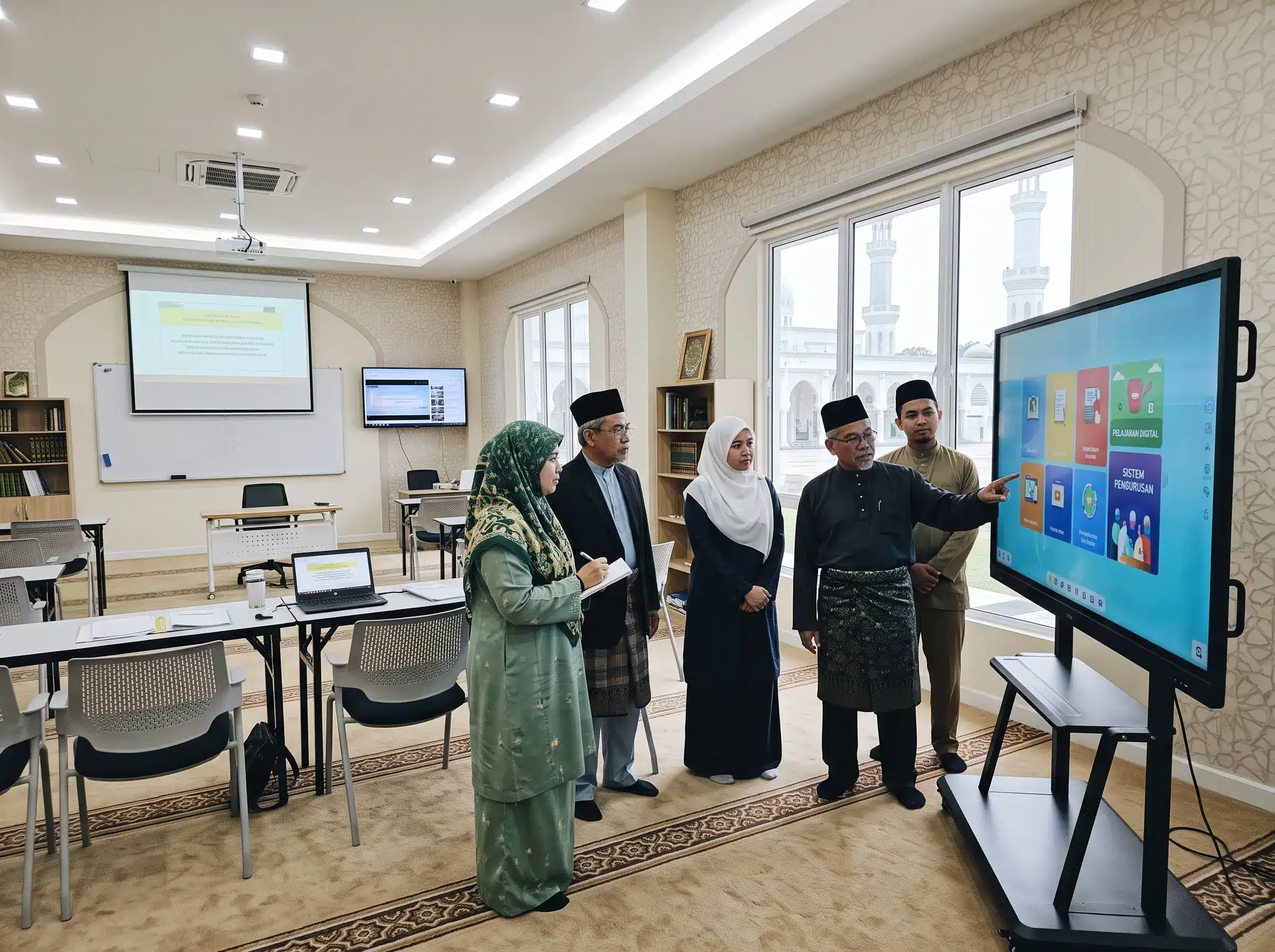 Perbandingan smartboard projektor dan TV biasa untuk kegunaan masjid di Malaysia