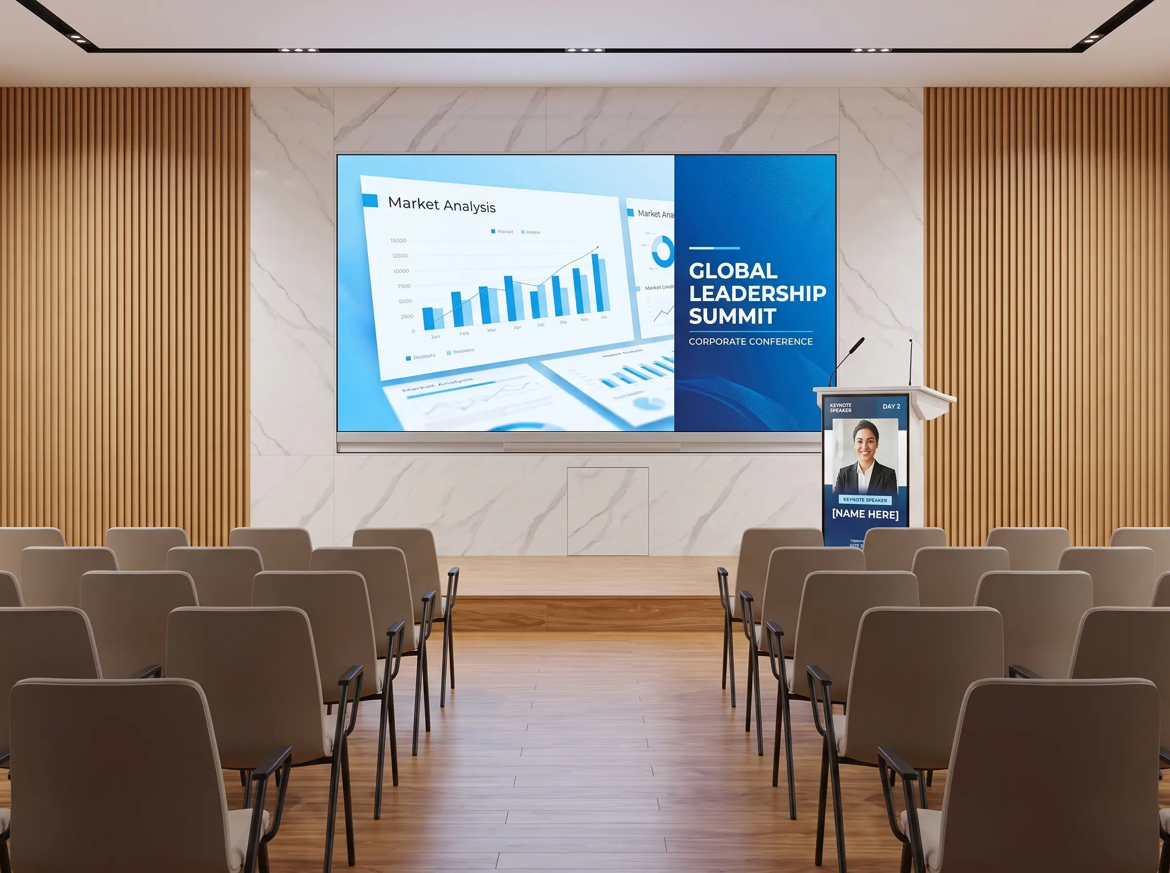 Arvia Smart Podium ARV-SP43 used for corporate conferences and professional presentations