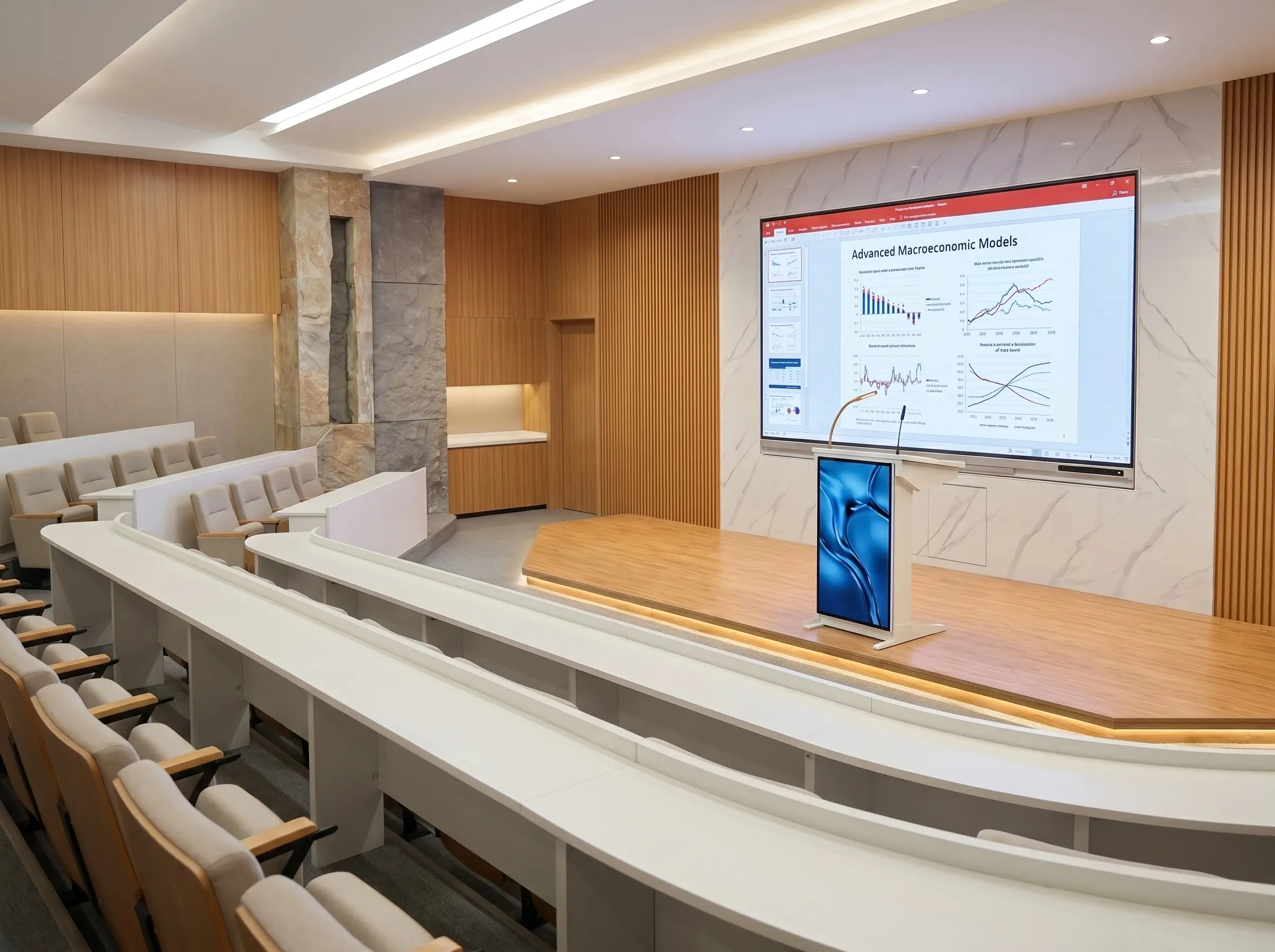 Arvia Smart Podium ARV-SP43 used in a university lecture hall for teaching and presentations