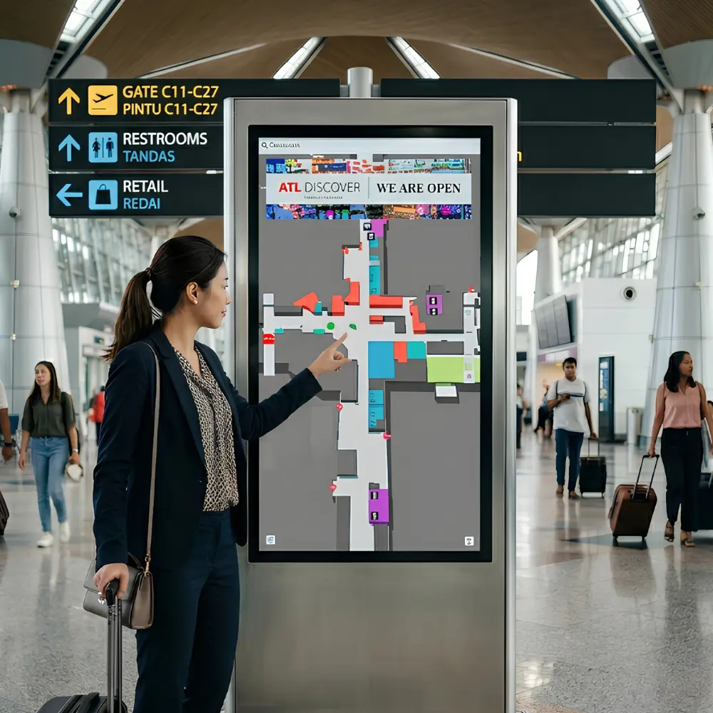 Arvia wayfinding system Malaysia with interactive digital directory for building navigation