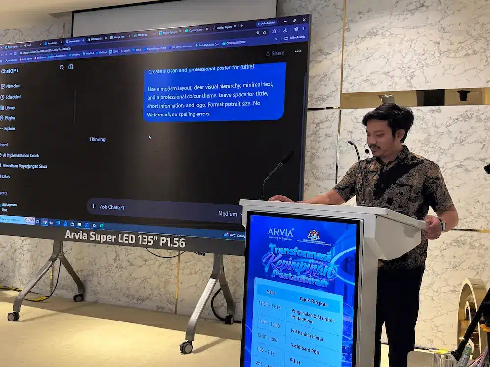 AI Training Arvia JPWPP Putrajaya session on AI for administrative leadership transformation