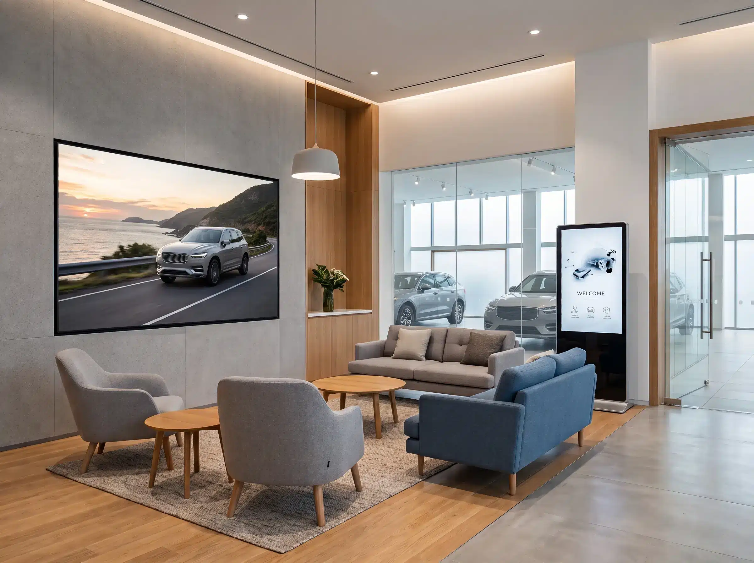 Arvia digital signage solution for automotive customer lounges in Malaysia