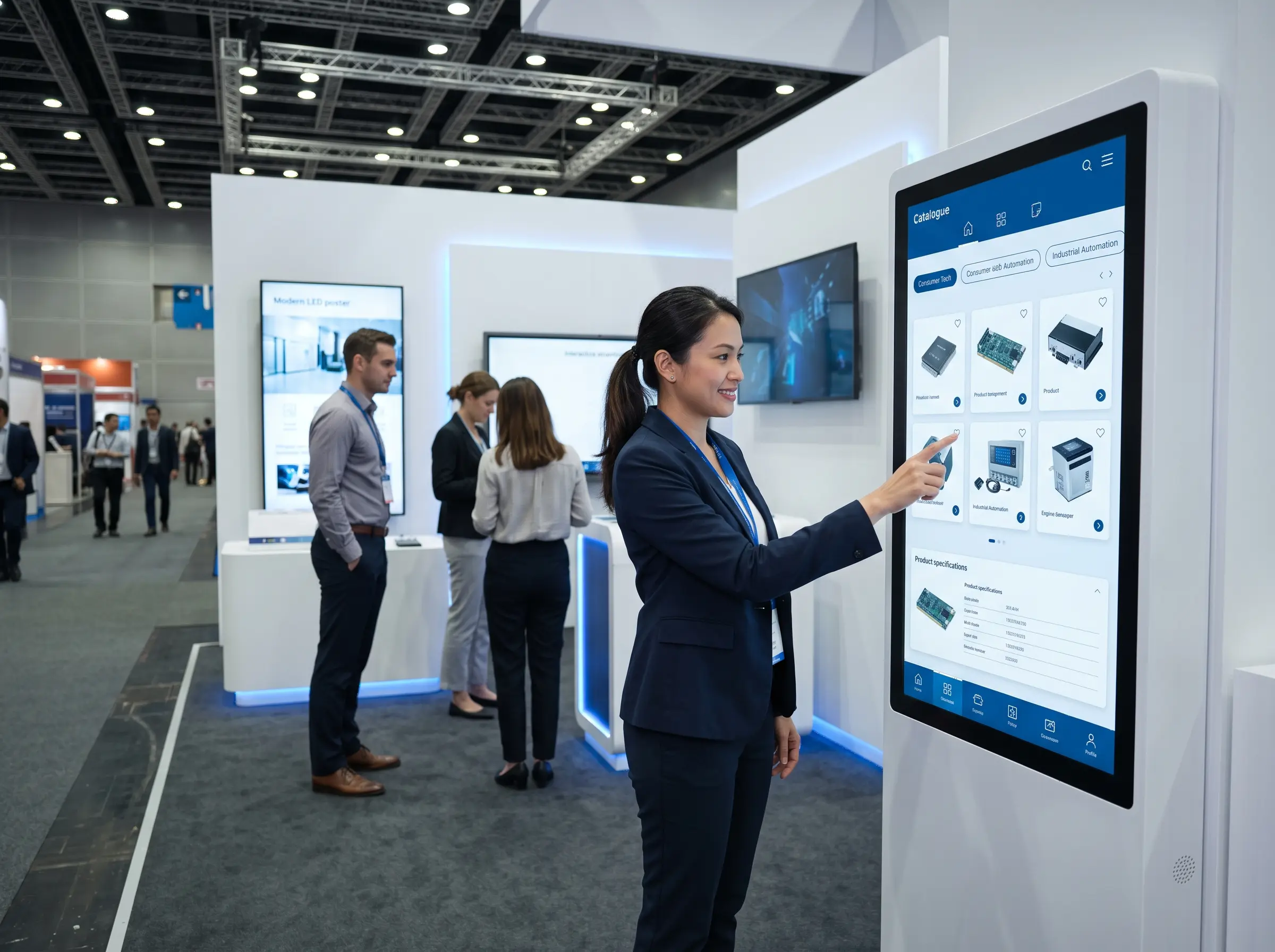 Interactive digital catalogue display for exhibitions