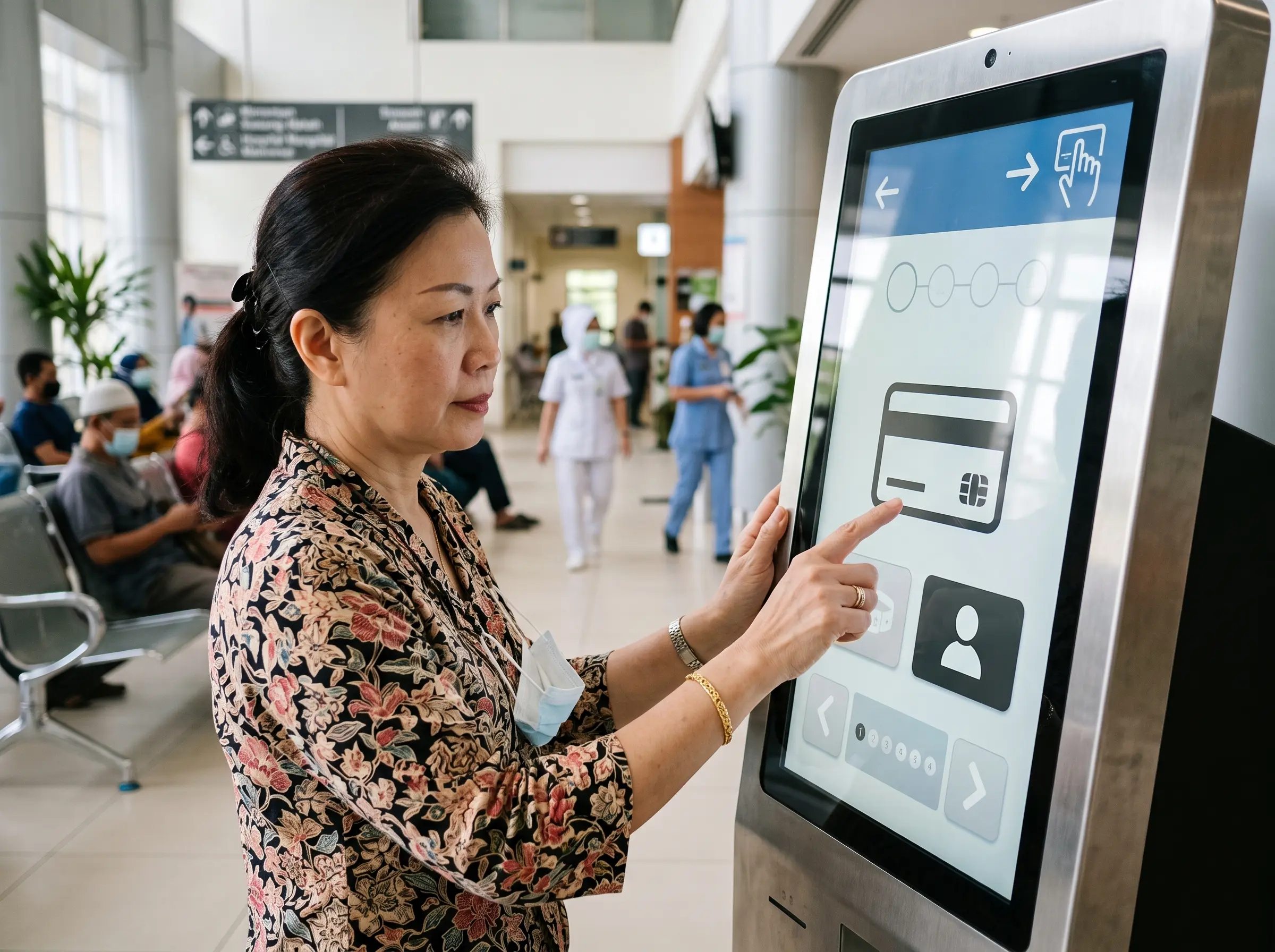 Self check-in interactive kiosk hospital untuk memudahkan proses pendaftaran