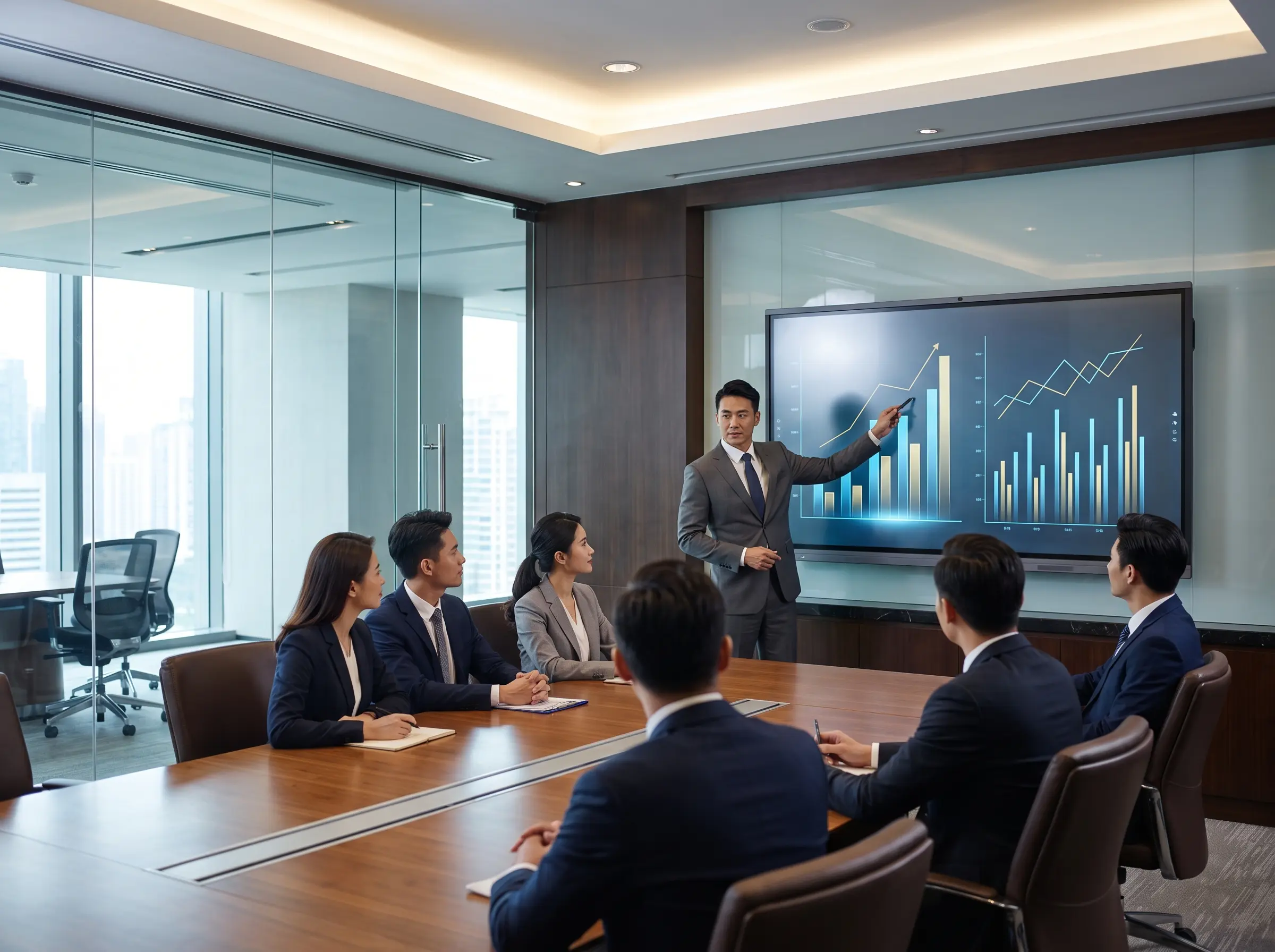 ARV600 interactive smartboard used for a corporate presentation