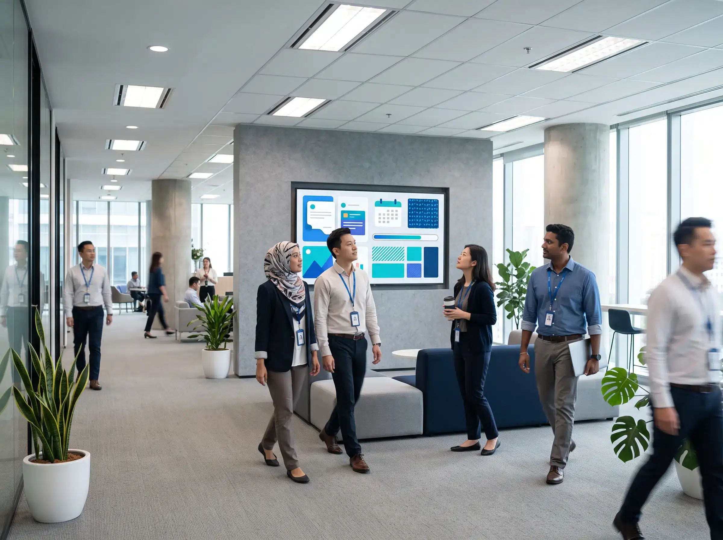 Digital signage office untuk internal communication di pejabat Malaysia