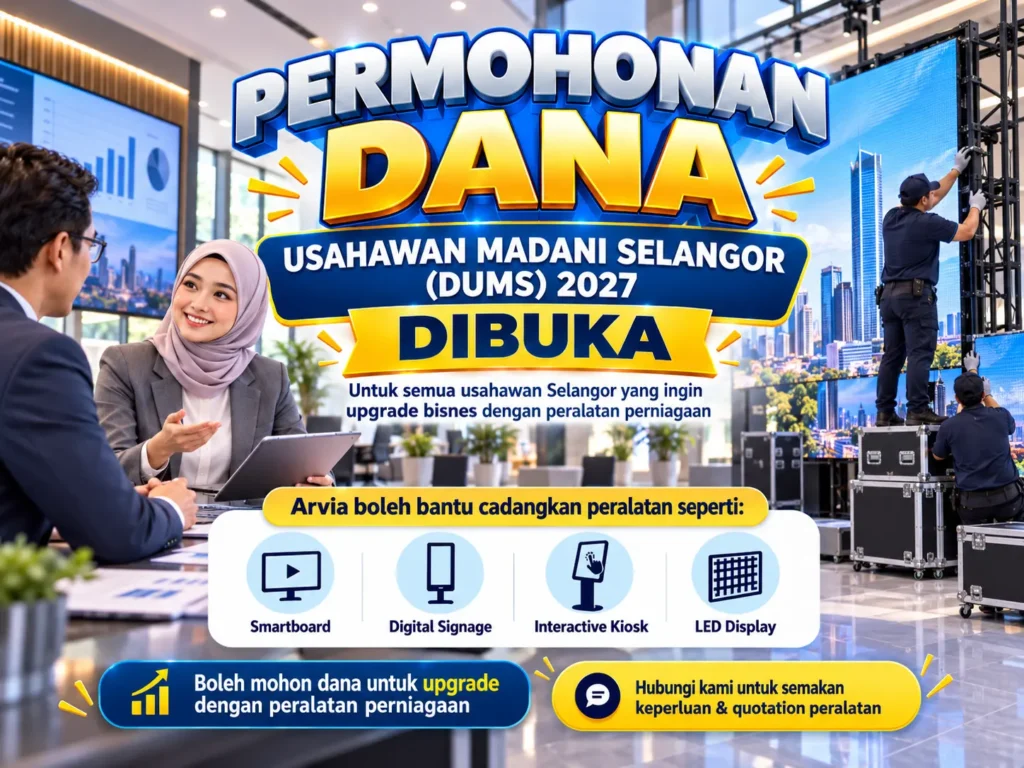 Permohonan Dana Usahawan Madani Selangor DUMS 2027 untuk menaik taraf peralatan perniagaan