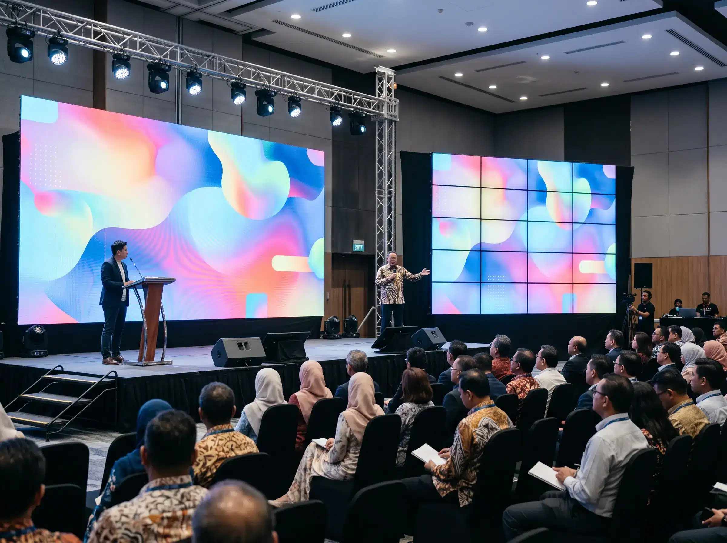 LED display vs video wall untuk corporate event di Malaysia