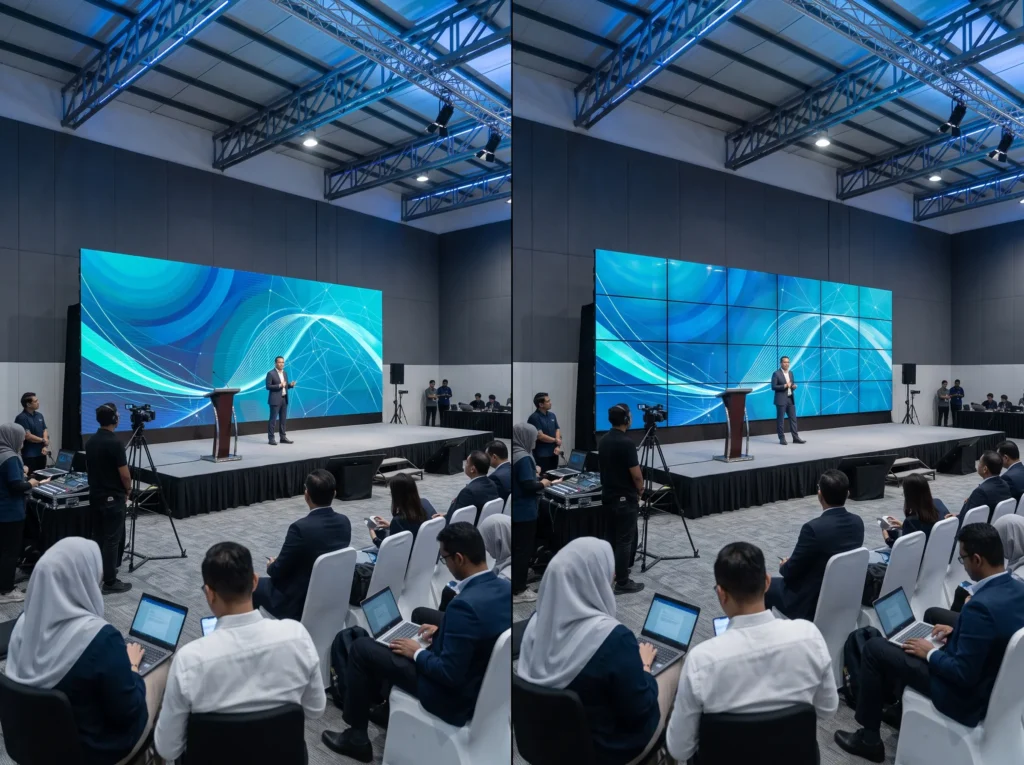 LED display vs video wall untuk memilih paparan event di Malaysia