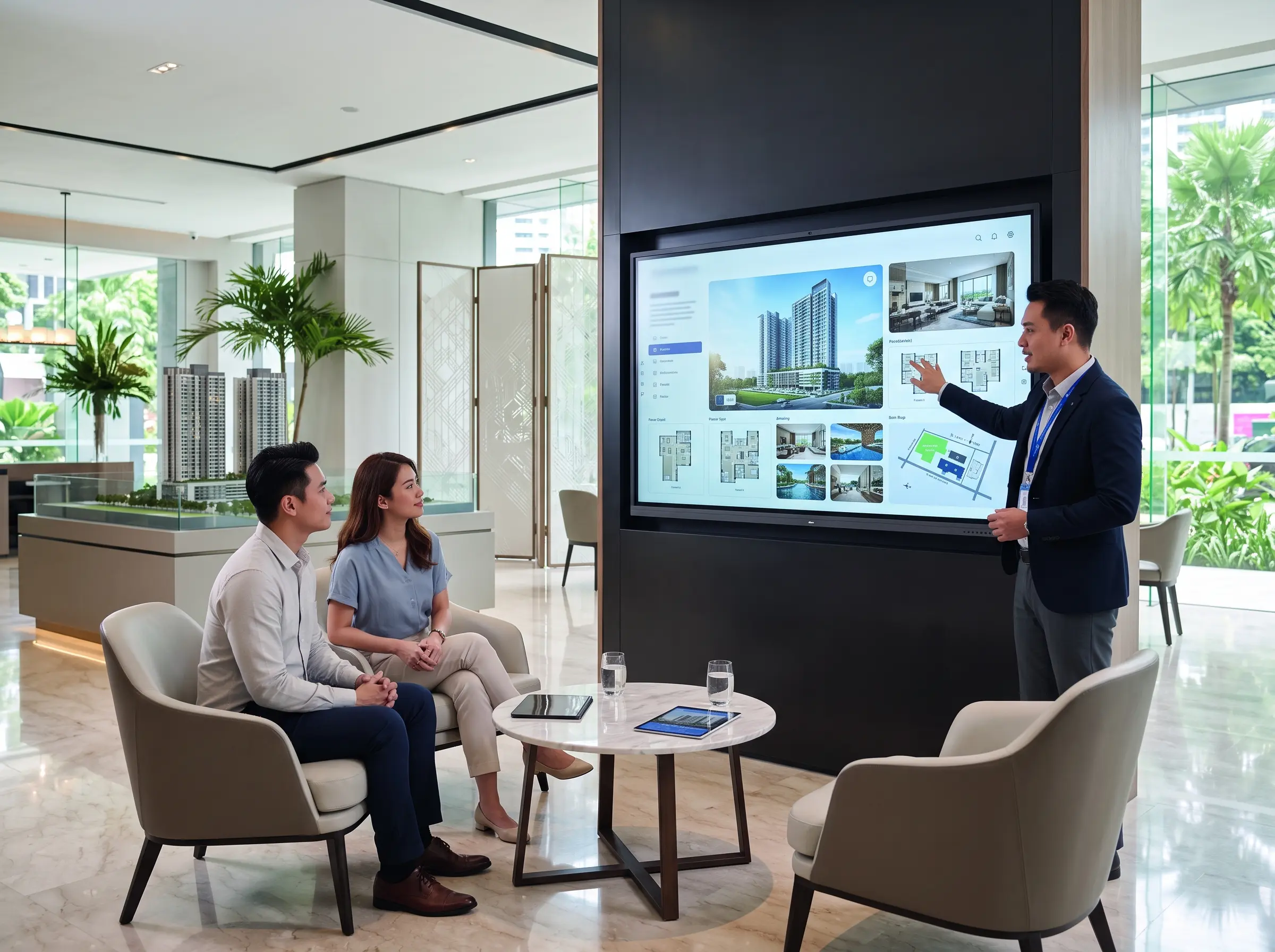 Interactive smartboard used for a property presentation in Malaysia